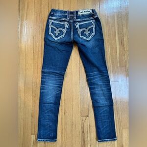 Women’s Rock Revival Luxor S200 Med Wash Skinny Jeans W/ Crystal Embellishments